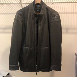 hugo boss nappa leather men’s bomber jacket s38R